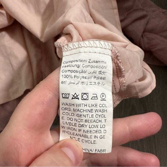 SHEIN Pink Feather Fringe Tie‎ Open Front Long Sleeve Mini Dress Size 4XL - Picture 7 of 9